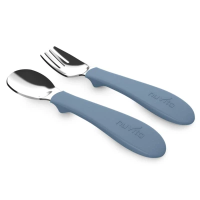 Nuvita Set lžička a vidlička Powder Blue