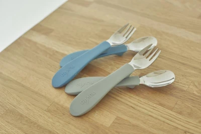 Nuvita Set lžička a vidlička Powder Blue