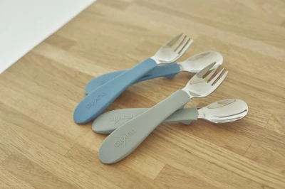Nuvita Set lžička a vidlička Powder Blue