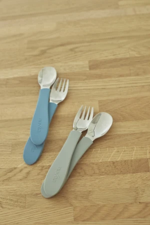 Nuvita Set lžička a vidlička Powder Blue