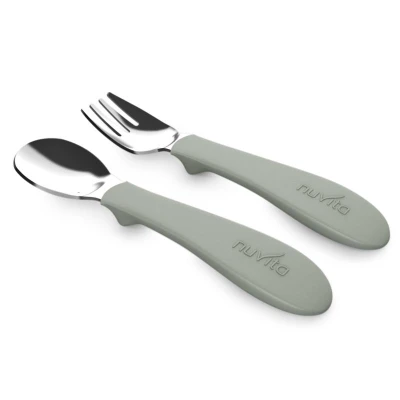 Nuvita Set lžička a vidlička Sage Green