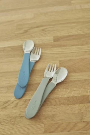 Nuvita Set lžička a vidlička Sage Green