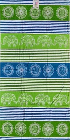 Oboustranná plážová osuška Lovely Home Elephant Mosaic Lime
