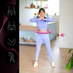 ONE FITNESS Masážní hula hoop OHA02 se závažím růžová