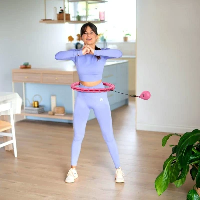 ONE FITNESS Masážní hula hoop OHA02 se závažím růžová (VÝPRODEJ)