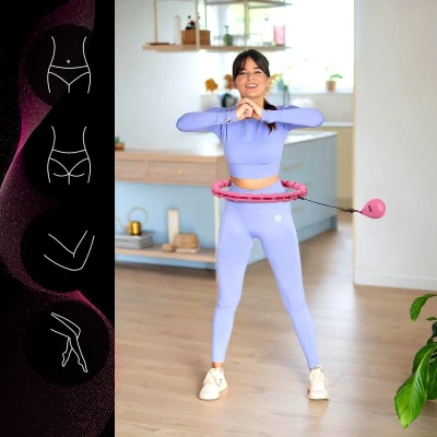 ONE FITNESS Masážní hula hoop OHA02 se závažím růžová (VÝPRODEJ)