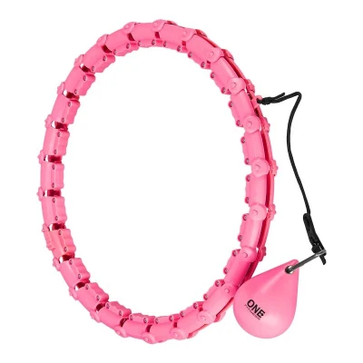 ONE FITNESS Masážní hula hoop OHA02 se závažím růžová (VÝPRODEJ)