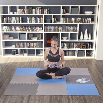 ONE FITNESS Ochranná puzzle podložka MP10 modro-šedá
