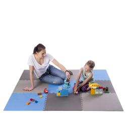 ONE FITNESS Ochranná puzzle podložka MP10 modro-sivá