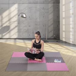 ONE FITNESS Ochranná puzzle podložka MP10 ružovo-sivá