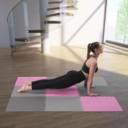 ONE FITNESS Ochranná puzzle podložka MP10 ružovo-sivá