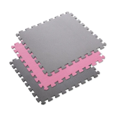 ONE FITNESS Ochranná puzzle podložka MP10 růžovo-šedá