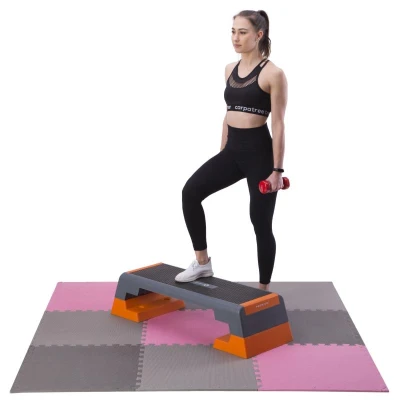 ONE FITNESS Ochranná puzzle podložka MP10 růžovo-šedá