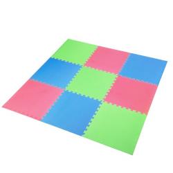 ONE FITNESS Ochranná puzzle podložka MP10 zelená-modrá-červená