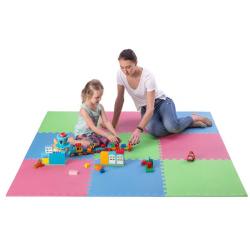 ONE FITNESS Ochranná puzzle podložka MP10 zelená-modrá-červená