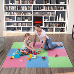 ONE FITNESS Ochranná puzzle podložka MP10 zelená-modrá-červená