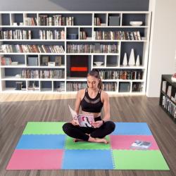 ONE FITNESS Ochranná puzzle podložka MP10 zelená-modrá-červená