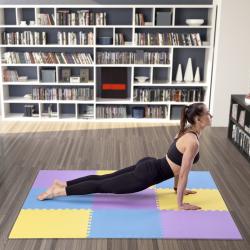 ONE FITNESS Ochranná puzzle podložka MP10 žlutá-modrá-fialová