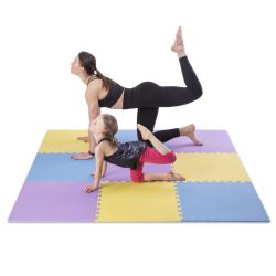 ONE FITNESS Ochranná puzzle podložka MP10 žlutá-modrá-fialová