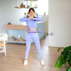 ONE FITNESS Sada masážní hula hoop OHA02 se závažím a zeštíhlujícího pásu BR160 fialová