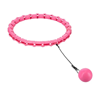 ONE FITNESS Sada masážní hula hoop OHA02 se závažím a zeštíhlujícího pásu BR160 růžová
