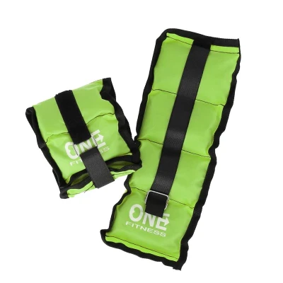 ONE FITNESS Zátěže na zápěstí a kotníky WW02 2 x 1,5 kg zelené