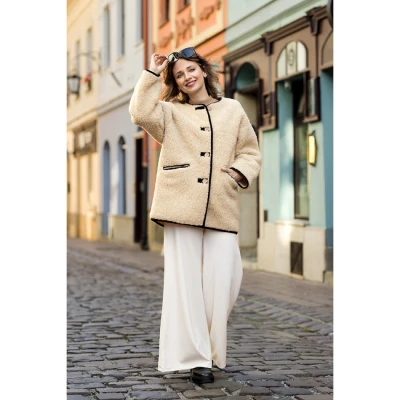 Ovčíno dámský vlněný kabátek ELEGANT
