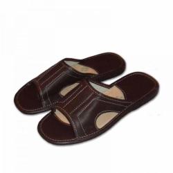 Ovčíno pánské kožené domácí pantofle - bez špice - venkovní POUZE EU 41 (VÝPRODEJ)