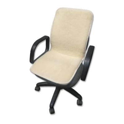 Ovčíno podsedák s opěrkou z ovčí vlny jednobarevný – 95 × 43 cm