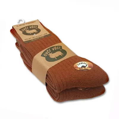 Ovčíno ponožky z ovčí vlny 425 g - CAMEL 2 páry