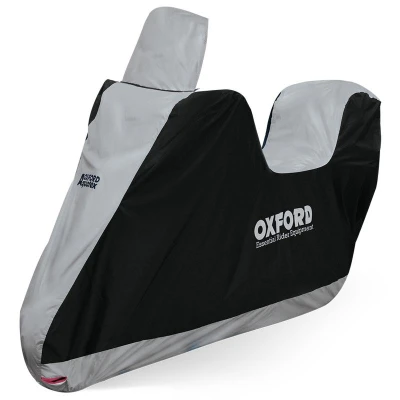 OXFORD Aquatex Highscreen Scooter černo-šedá plachta na motorku s prostorem na kufr a vysoké plexi