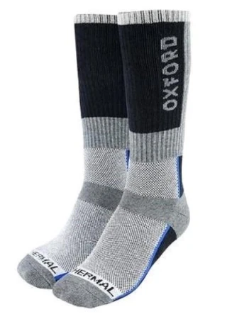 OXFORD Thermal šedo-černo-modré termo ponožky