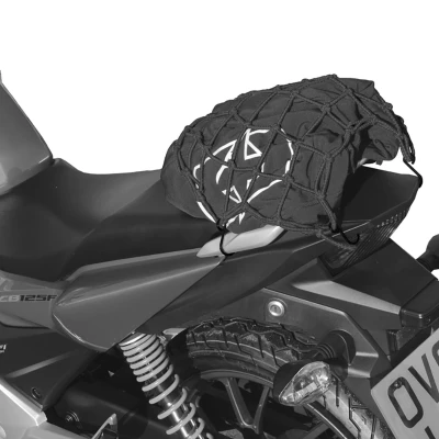 OXFORD reflexní černá pružná zavazadlová síť pro motocykly