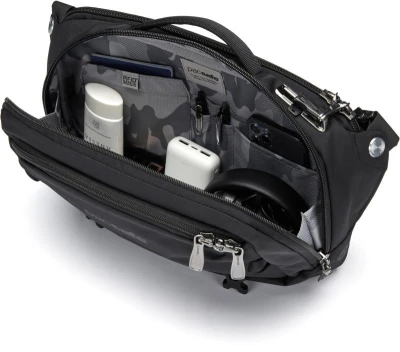 Pacsafe EXP 12 SLING black bezpečnostní ledvinka + sleva 500,- na příslušenství