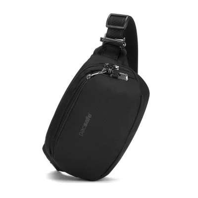Pacsafe VIBE 100 jet black bezpečnostní ledvinka
