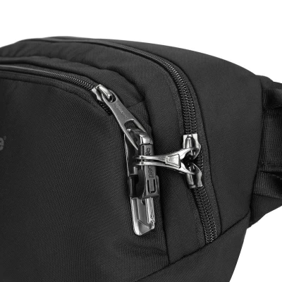 Pacsafe VIBE 100 jet black bezpečnostní ledvinka