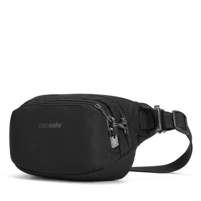 Pacsafe VIBE 100 jet black bezpečnostní ledvinka