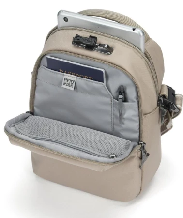 Pacsafe Taška V COMPANION CROSSBODY beige + sleva 400,- na příslušenství