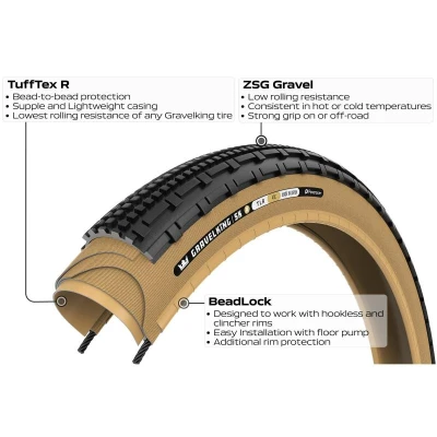 PANARACER Gravelking Sk R 700x40 Černá/amber plášť