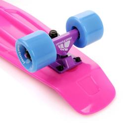 Meteor 56 cm AL truck neonově růžový - modrý Pennyboard