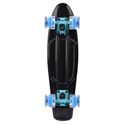 Meteor 56 cm s LED kolečky Black pennyboard