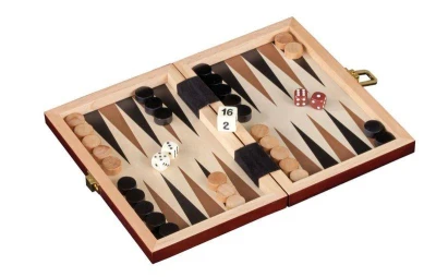 Philos Spiele Backgammon malý mahagonový desková hra