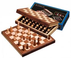 Philos Celodřevěné šachy malé profilované