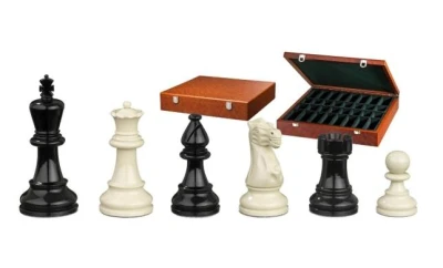 Philos Spiele Official Tournament černo-bílé lakované šachové figurky v dřevěném boxu