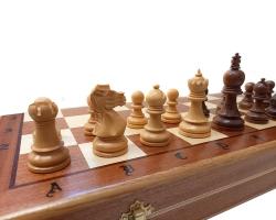 Philos Šachy Staunton Nefertiti s intarzovanou skládací šachovnicí Old Style (AKČNÍ CENA)