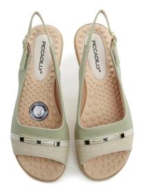 Piccadilly 500380-1 zelenkasté dámske nadmerné sandále