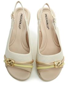 Piccadilly 500408-1 béžové dámské nadměrné sandály šíře H