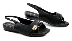 Piccadilly 500408-1 černé dámské nadměrné sandály šíře H