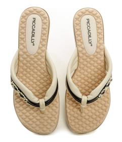 Piccadilly 540345-1 béžové dámske žabky na klinu