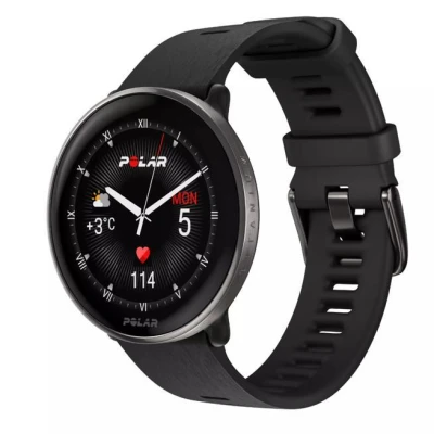 Polar Ignite 3 Titanium černé sportovní hodinky se silikonovým řemínkem
